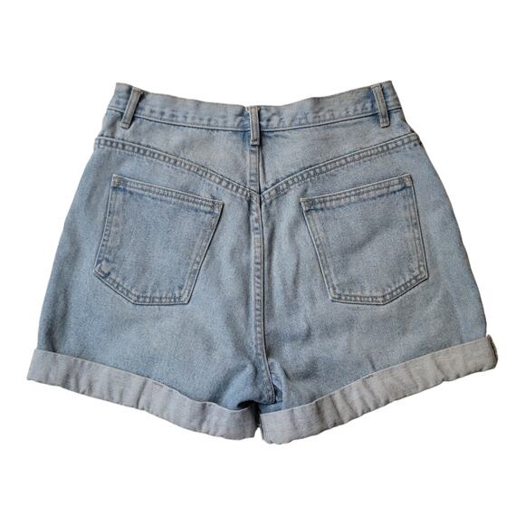 Vintage Denim Republic High Rise Light Wash Roll Cuff Mom Jean Shorts - Picture 3 of 6